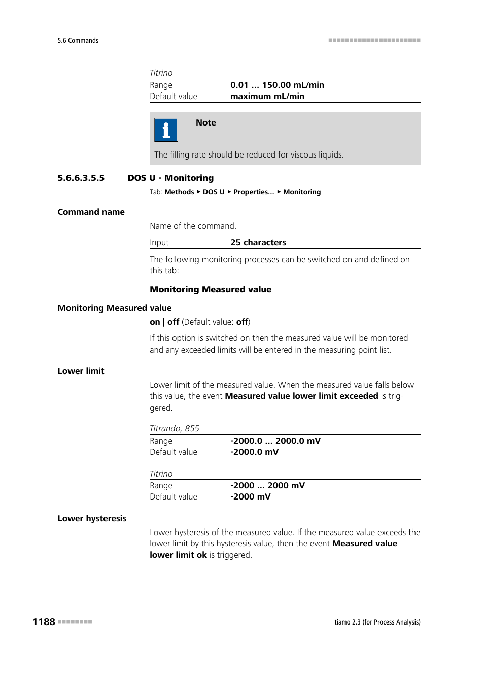 5 dos u - monitoring, Monitoring | Metrohm tiamo 2.3 (process analysis) User Manual | Page 1204 / 1790