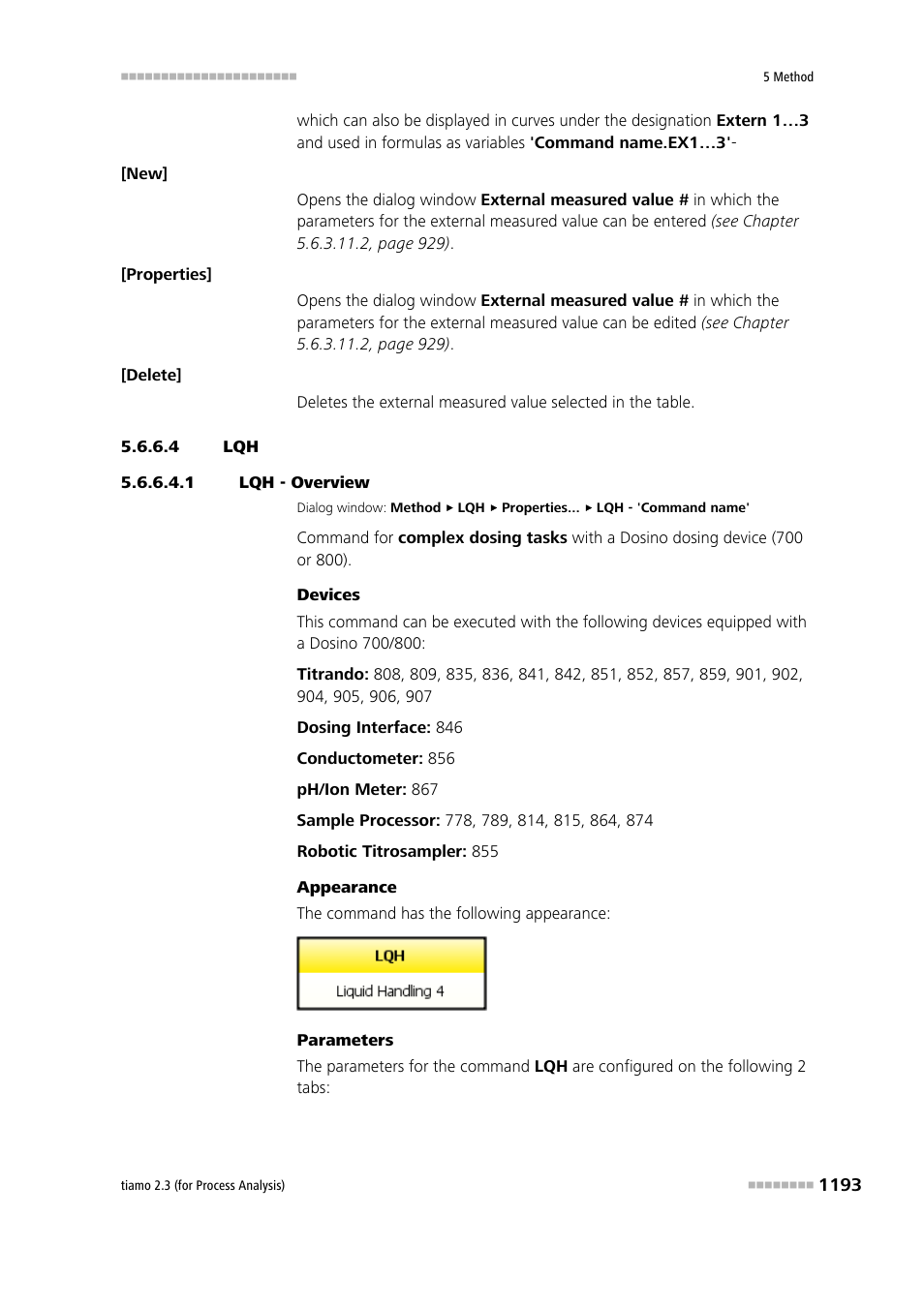 4 lqh, 1 lqh - overview | Metrohm tiamo 2.3 (process analysis) User Manual | Page 1209 / 1790