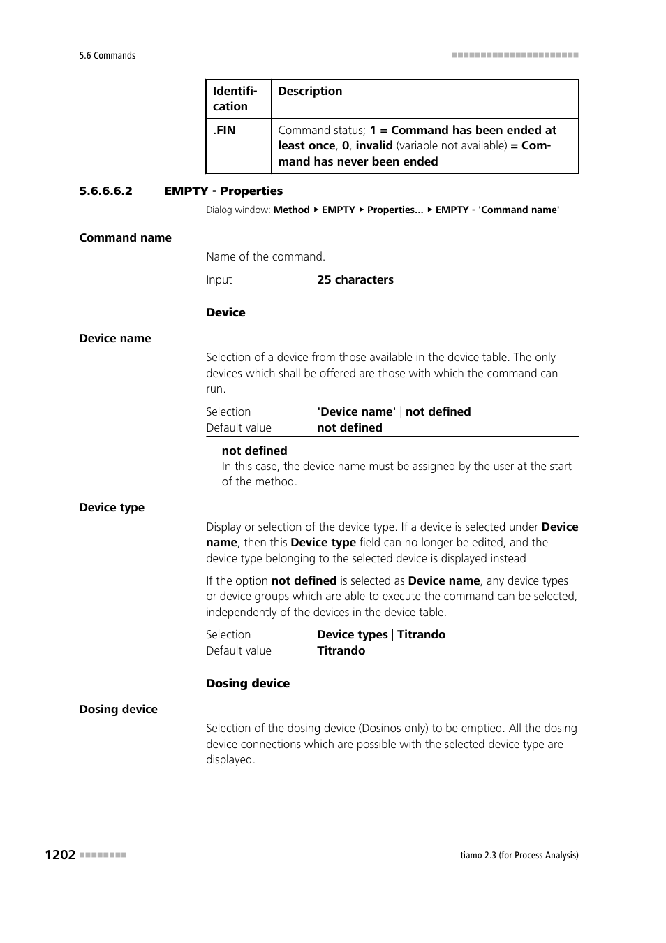 2 empty - properties | Metrohm tiamo 2.3 (process analysis) User Manual | Page 1218 / 1790