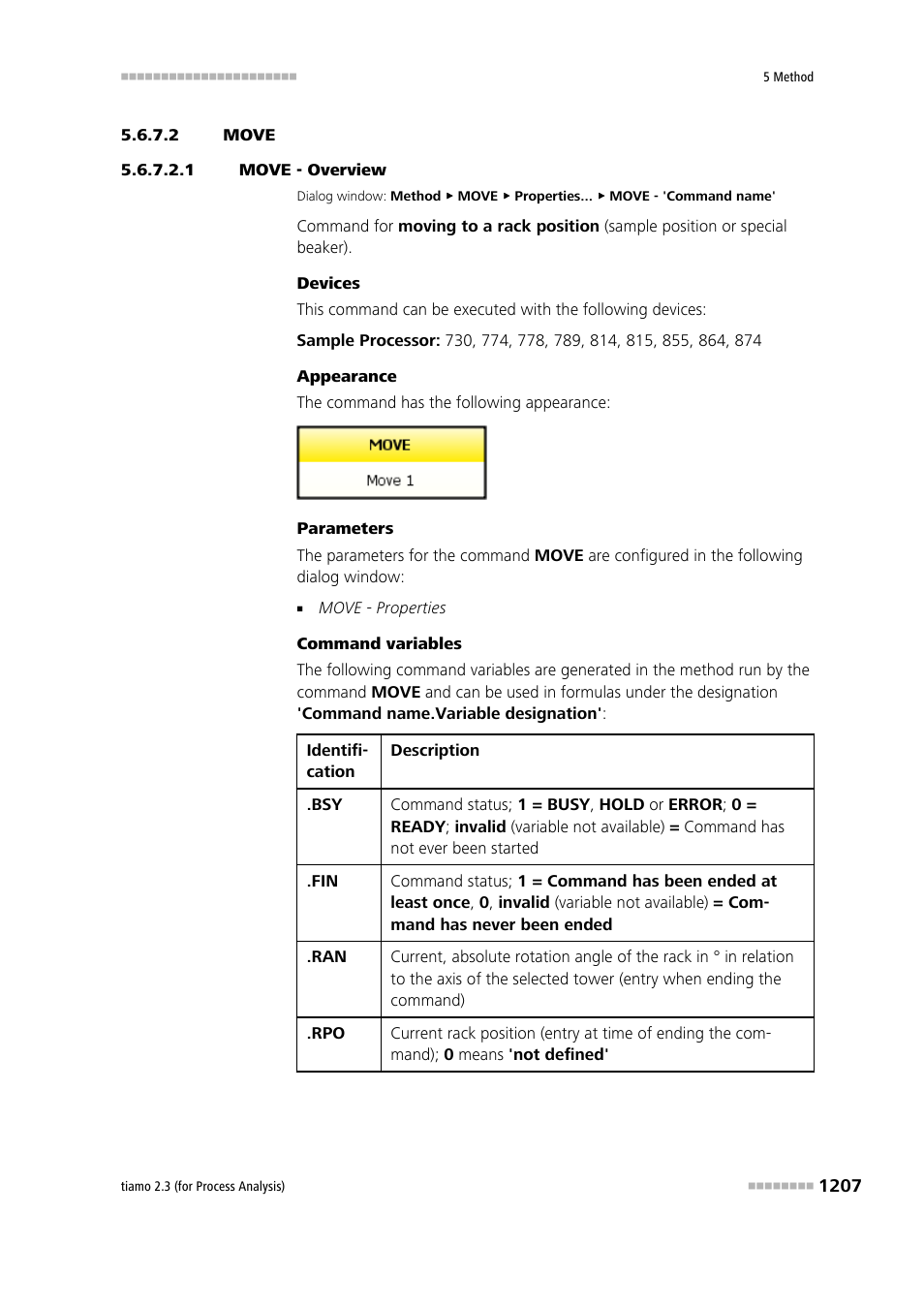 2 move, 1 move - overview, Move | Metrohm tiamo 2.3 (process analysis) User Manual | Page 1223 / 1790