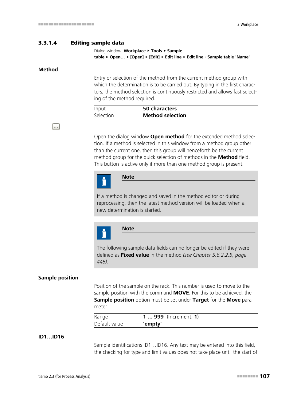 4 editing sample data, Edit sample data | Metrohm tiamo 2.3 (process analysis) User Manual | Page 123 / 1790