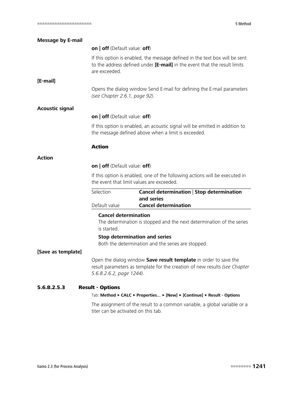 3 result - options | Metrohm tiamo 2.3 (process analysis) User Manual | Page 1257 / 1790