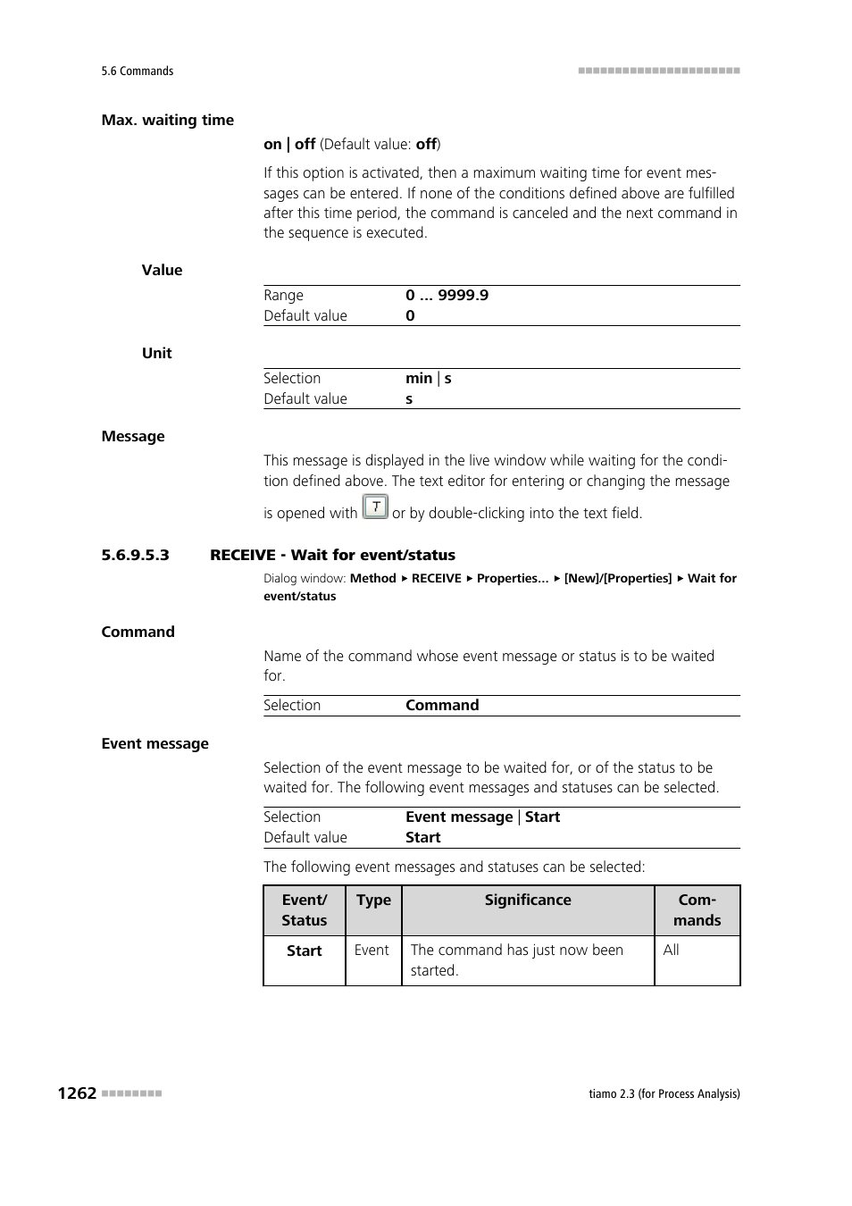 3 receive - wait for event/status | Metrohm tiamo 2.3 (process analysis) User Manual | Page 1278 / 1790