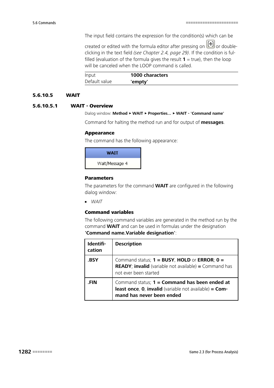 5 wait, 1 wait - overview, Wait | Metrohm tiamo 2.3 (process analysis) User Manual | Page 1298 / 1790