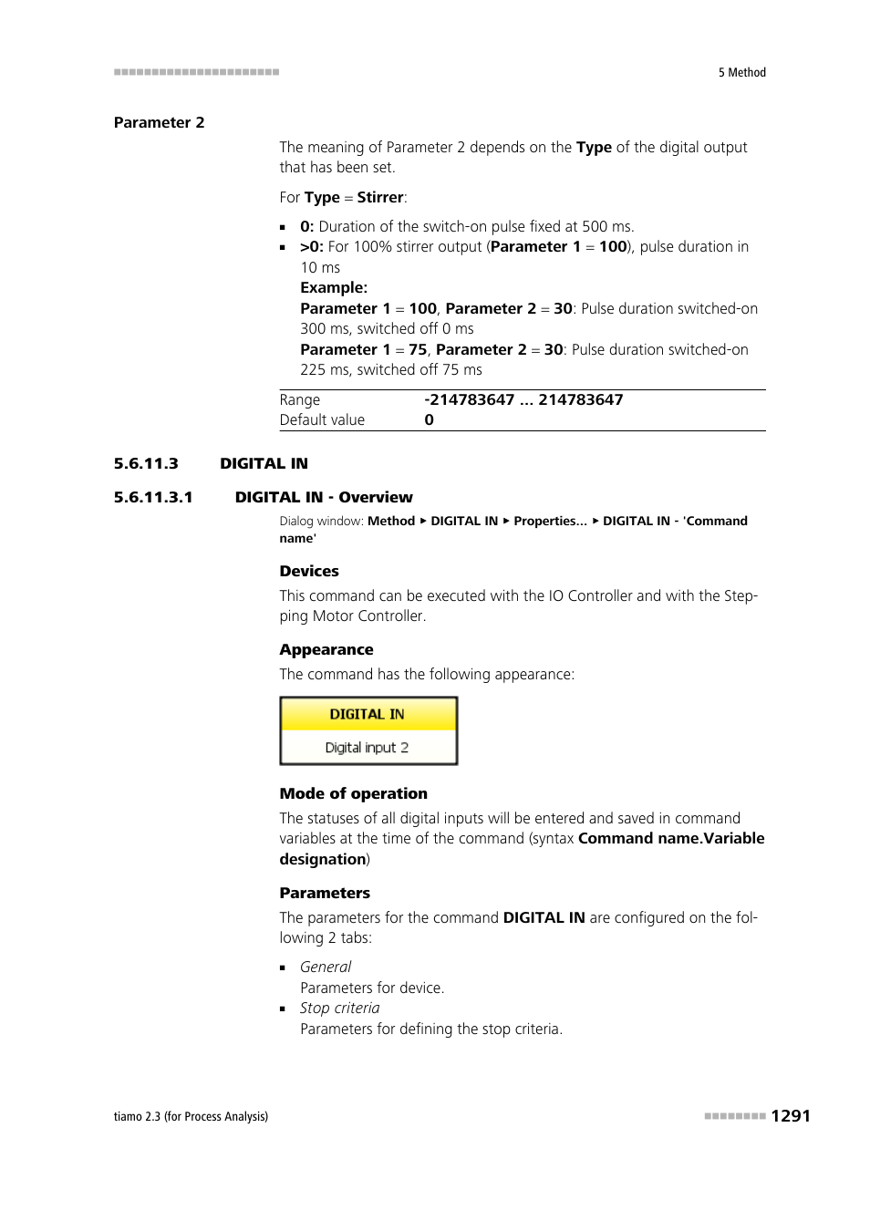 3 digital in, 1 digital in - overview, Digital in | Metrohm tiamo 2.3 (process analysis) User Manual | Page 1307 / 1790
