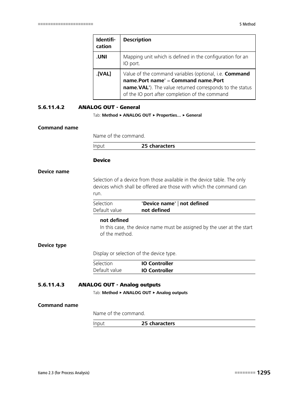 2 analog out - general, 3 analog out - analog outputs | Metrohm tiamo 2.3 (process analysis) User Manual | Page 1311 / 1790