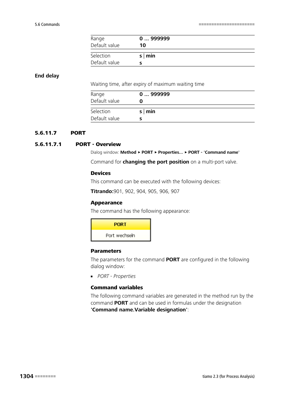 7 port, 1 port - overview, Port | Control | Metrohm tiamo 2.3 (process analysis) User Manual | Page 1320 / 1790