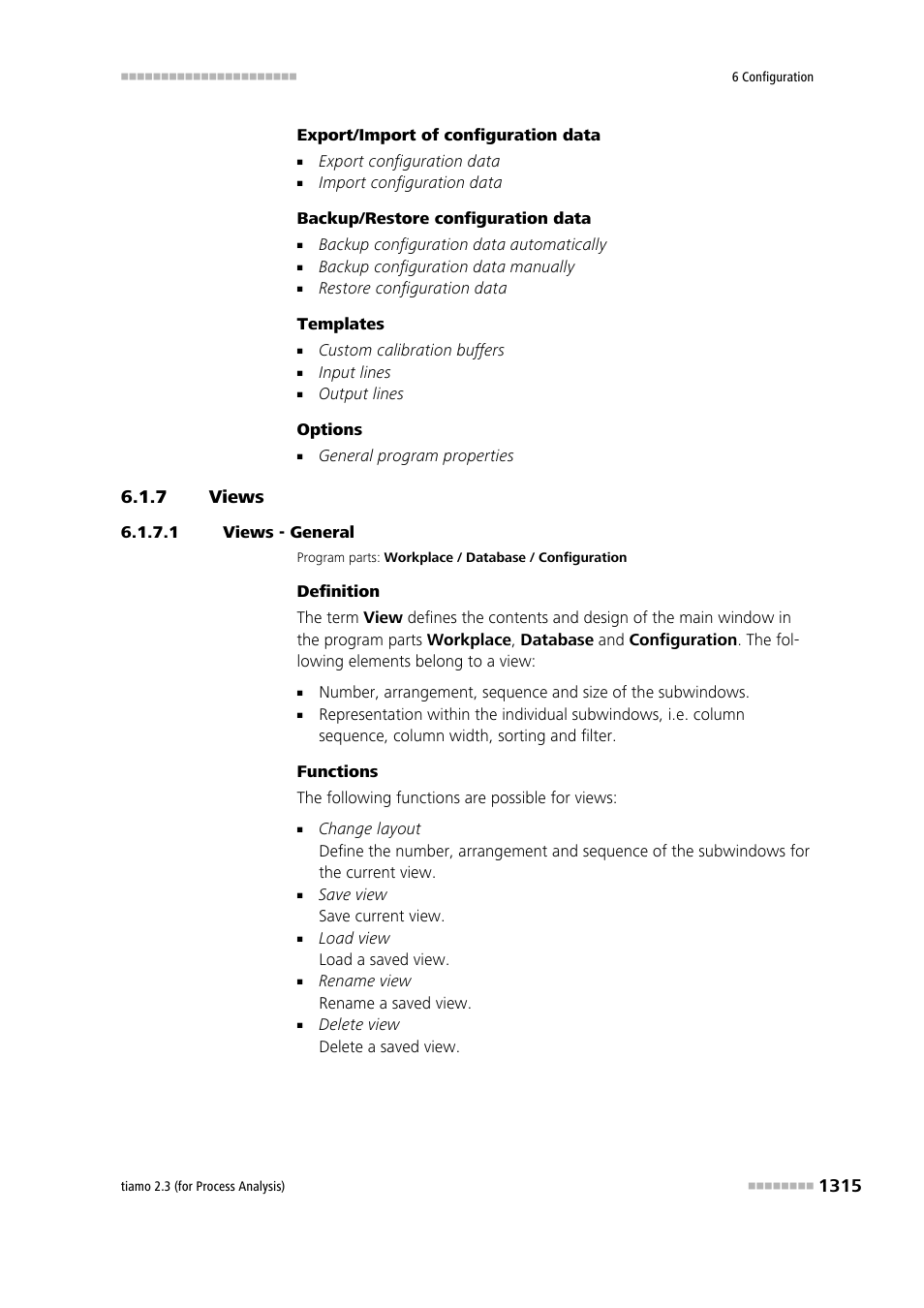 7 views, 1 views - general, Views 5 | Metrohm tiamo 2.3 (process analysis) User Manual | Page 1331 / 1790