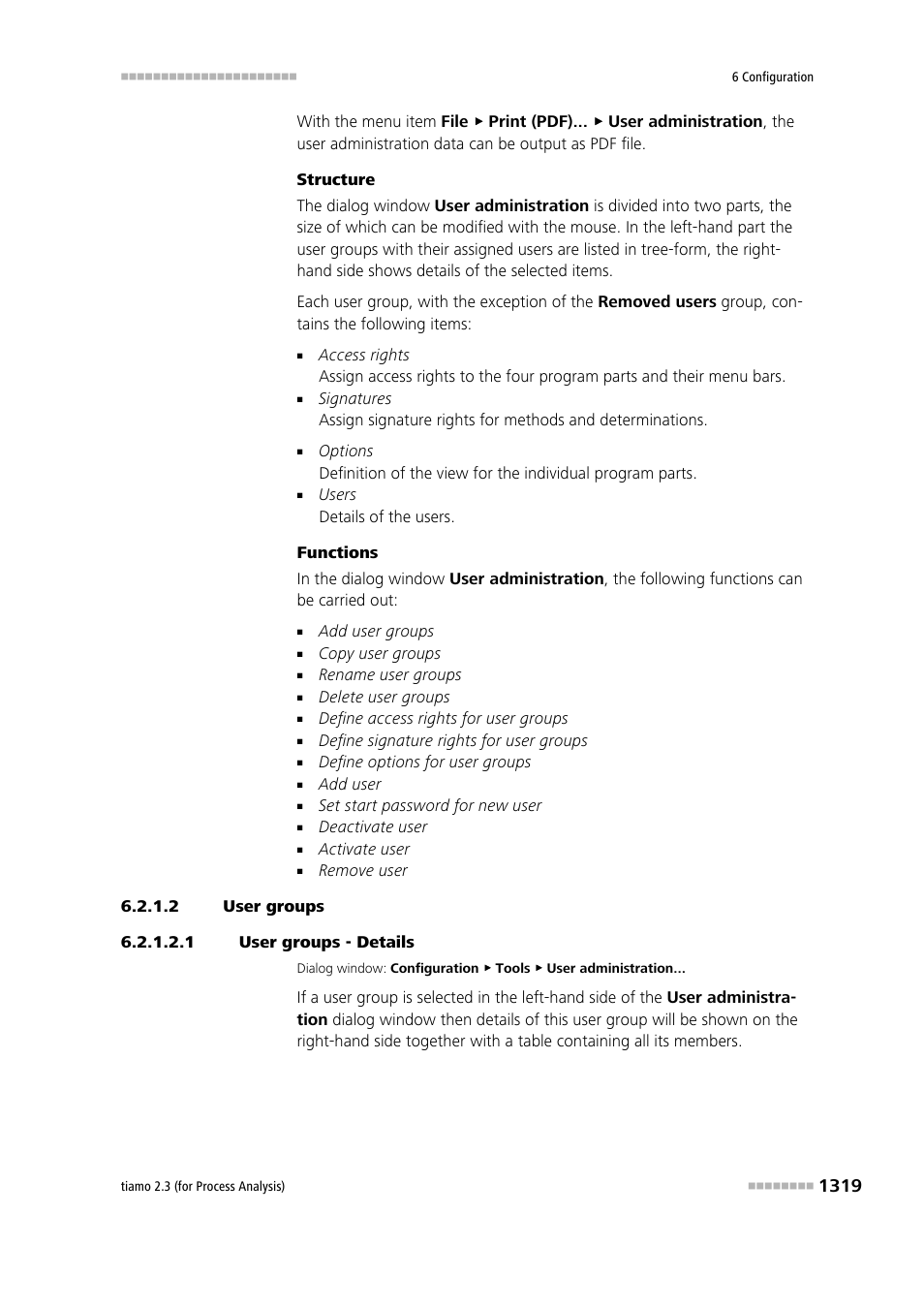 2 user groups, 1 user groups - details | Metrohm tiamo 2.3 (process analysis) User Manual | Page 1335 / 1790