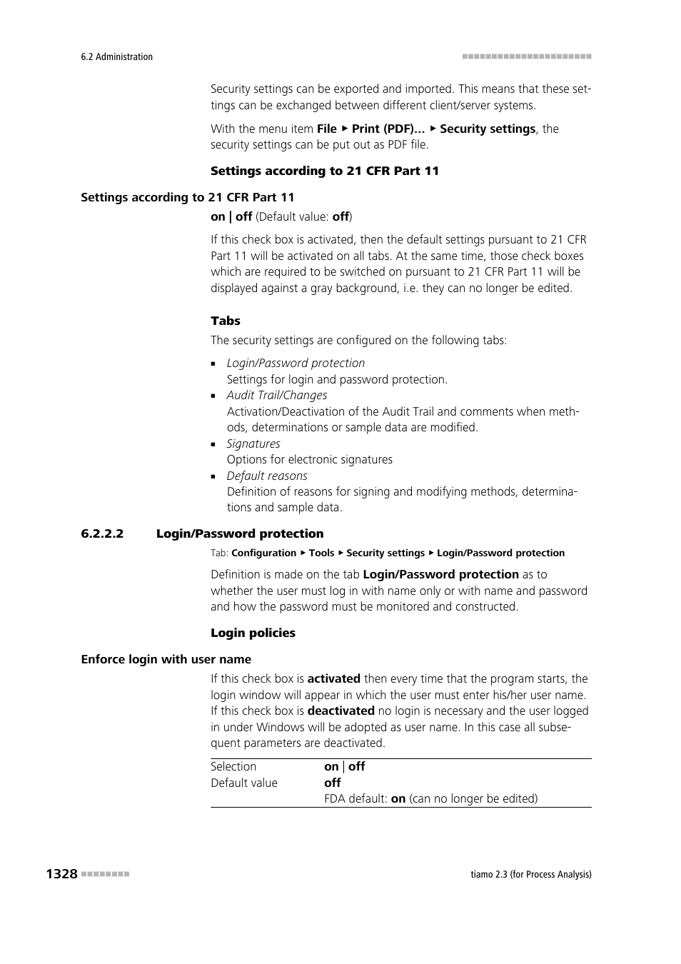 2 login/password protection, Login/password protection | Metrohm tiamo 2.3 (process analysis) User Manual | Page 1344 / 1790