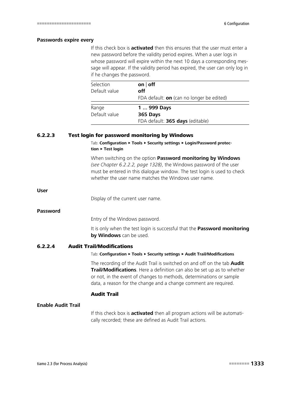 3 test login for password monitoring by windows, 4 audit trail/modifications, Audit trail/changes | Metrohm tiamo 2.3 (process analysis) User Manual | Page 1349 / 1790