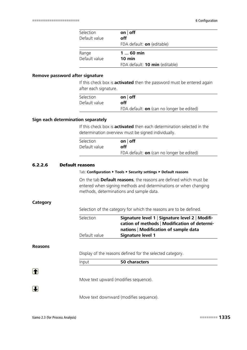 6 default reasons, Default reasons | Metrohm tiamo 2.3 (process analysis) User Manual | Page 1351 / 1790