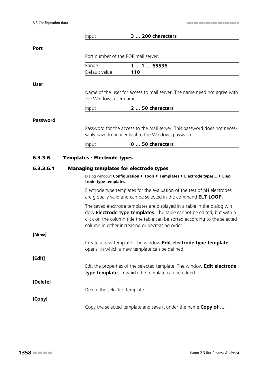 6 templates - electrode types, 1 managing templates for electrode types | Metrohm tiamo 2.3 (process analysis) User Manual | Page 1374 / 1790