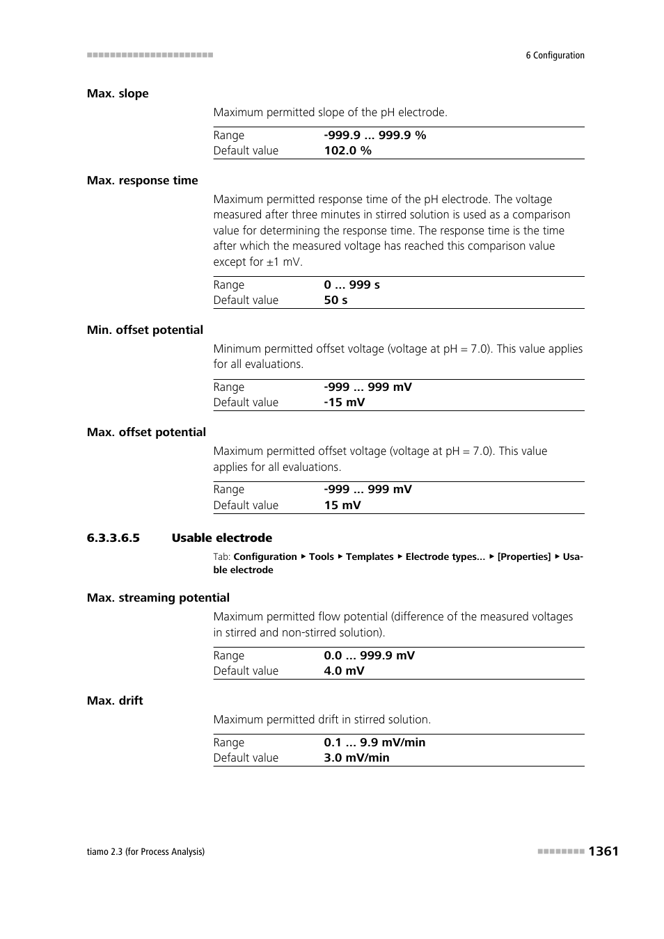 5 usable electrode | Metrohm tiamo 2.3 (process analysis) User Manual | Page 1377 / 1790