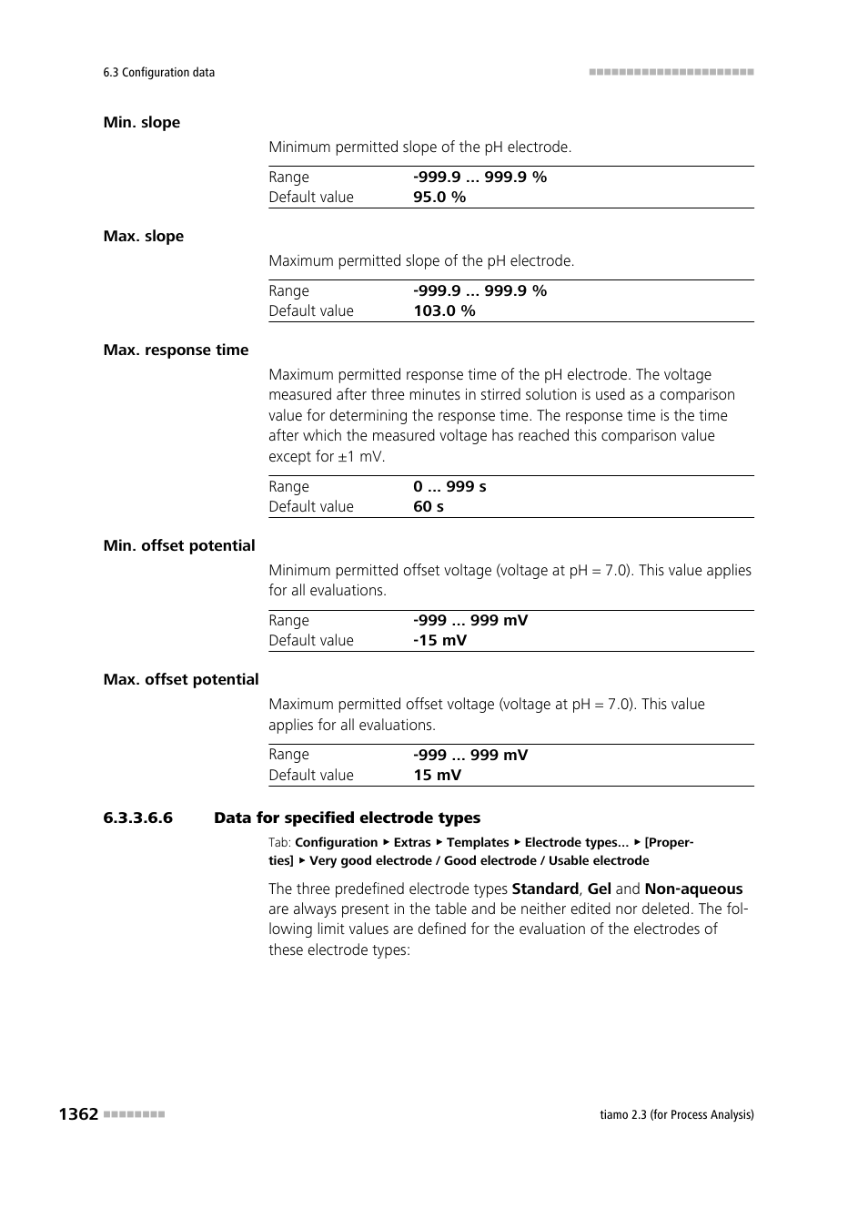 6 data for specified electrode types | Metrohm tiamo 2.3 (process analysis) User Manual | Page 1378 / 1790