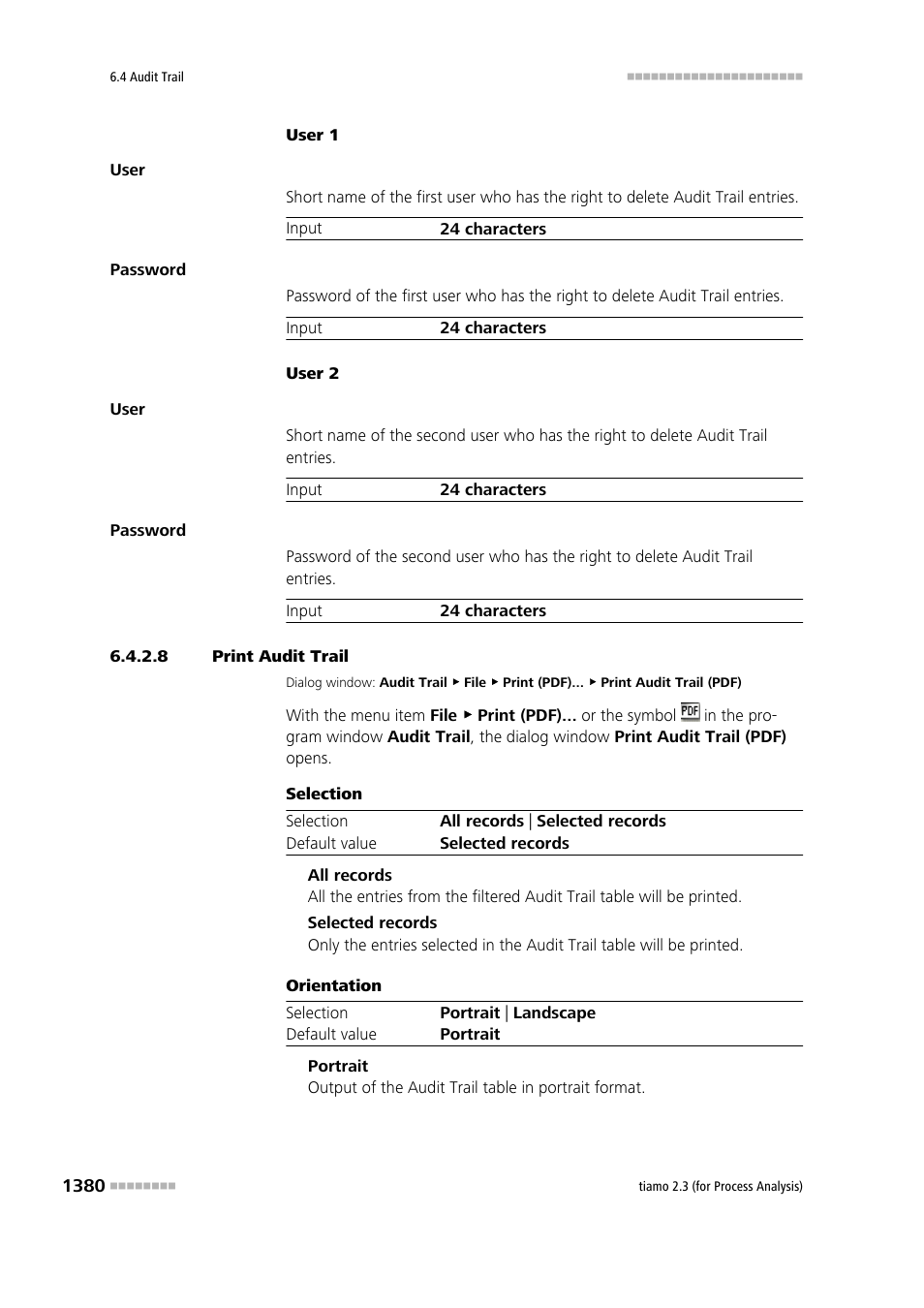 8 print audit trail, Print audit trail | Metrohm tiamo 2.3 (process analysis) User Manual | Page 1396 / 1790