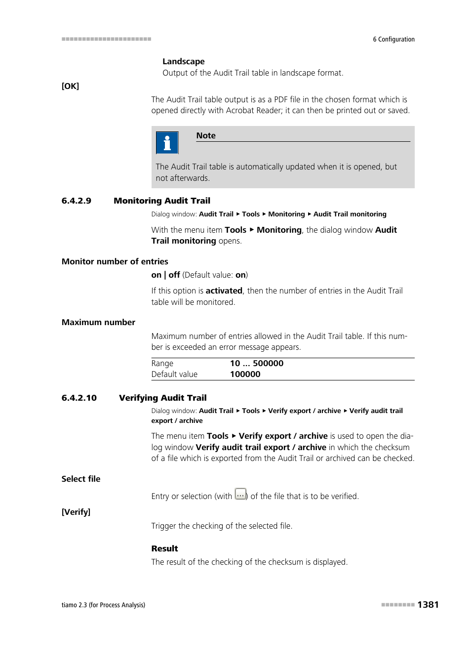 9 monitoring audit trail, 10 verifying audit trail, Monitor audit trail | Verify audit trail | Metrohm tiamo 2.3 (process analysis) User Manual | Page 1397 / 1790