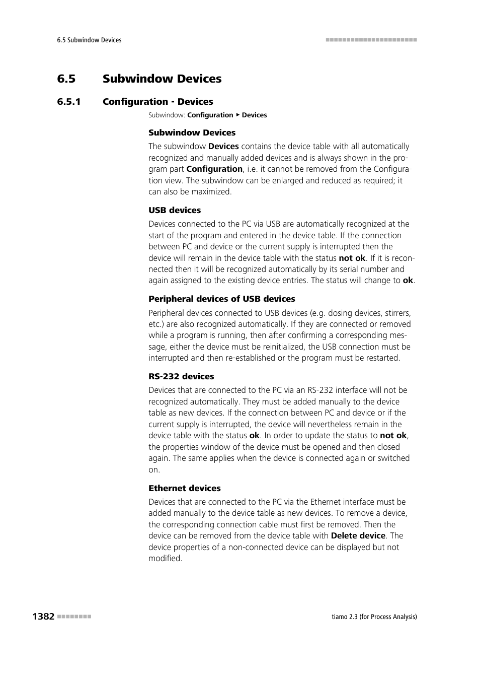 5 subwindow devices, 1 configuration - devices, Subwindow devices 2 | Configuration - devices 2, Devices | Metrohm tiamo 2.3 (process analysis) User Manual | Page 1398 / 1790