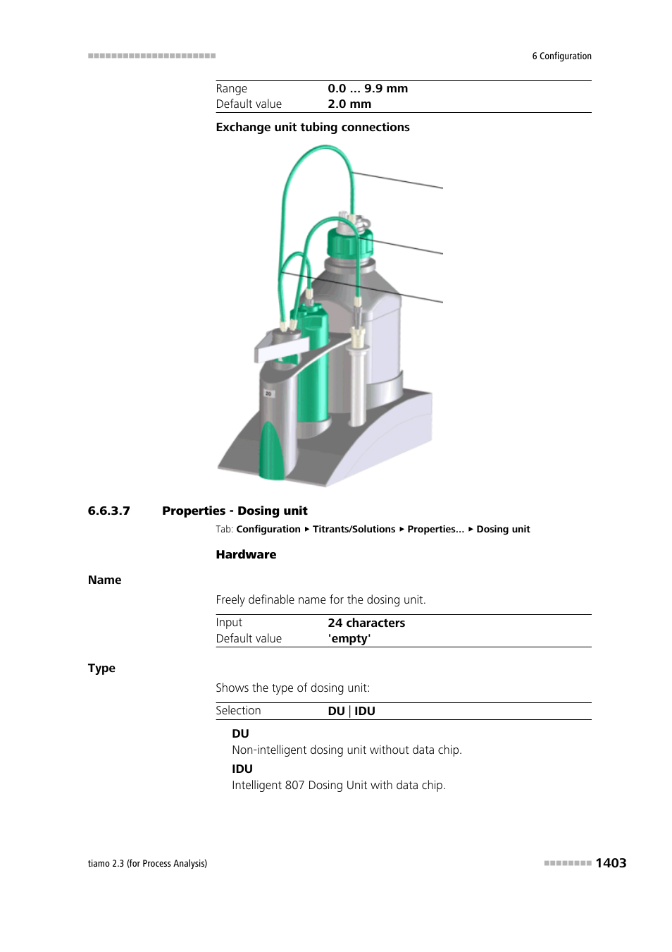 7 properties - dosing unit, Exchange unit, Dosing unit | Metrohm tiamo 2.3 (process analysis) User Manual | Page 1419 / 1790