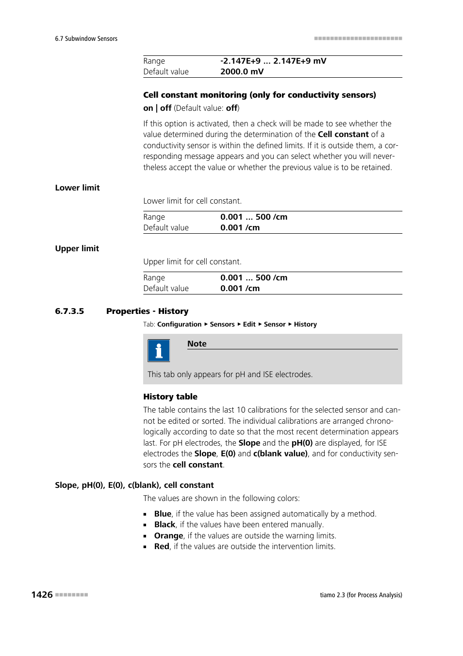 5 properties - history | Metrohm tiamo 2.3 (process analysis) User Manual | Page 1442 / 1790