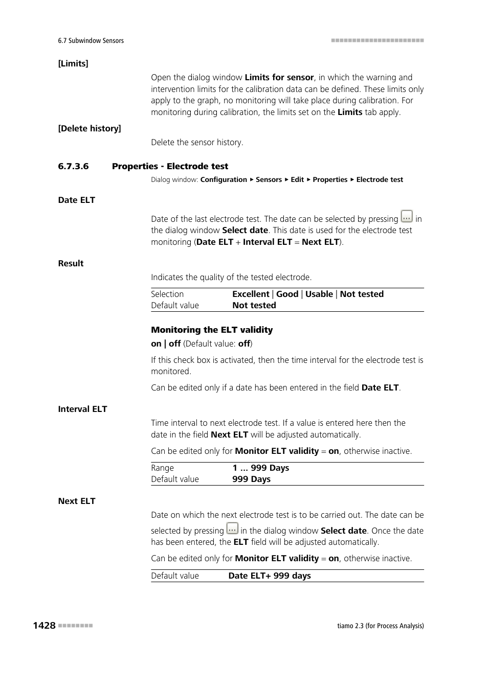 6 properties - electrode test | Metrohm tiamo 2.3 (process analysis) User Manual | Page 1444 / 1790