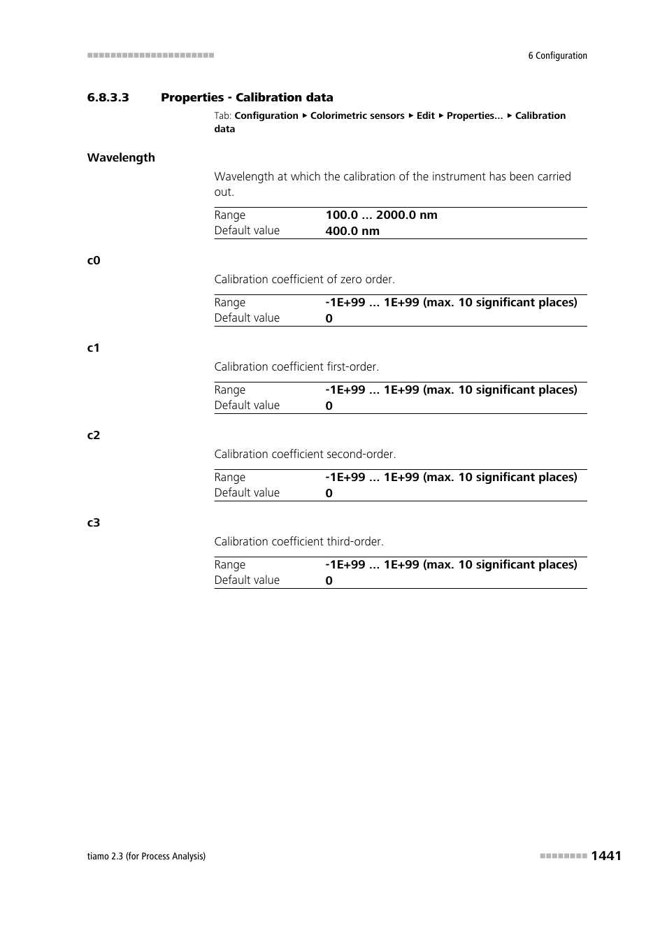 3 properties - calibration data, Calibration data | Metrohm tiamo 2.3 (process analysis) User Manual | Page 1457 / 1790