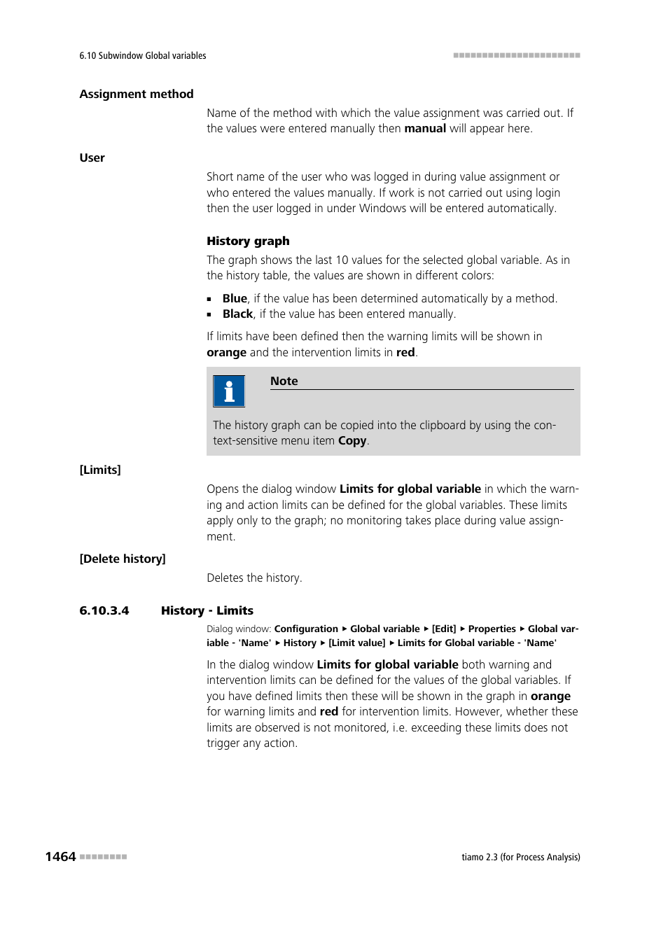 4 history - limits | Metrohm tiamo 2.3 (process analysis) User Manual | Page 1480 / 1790