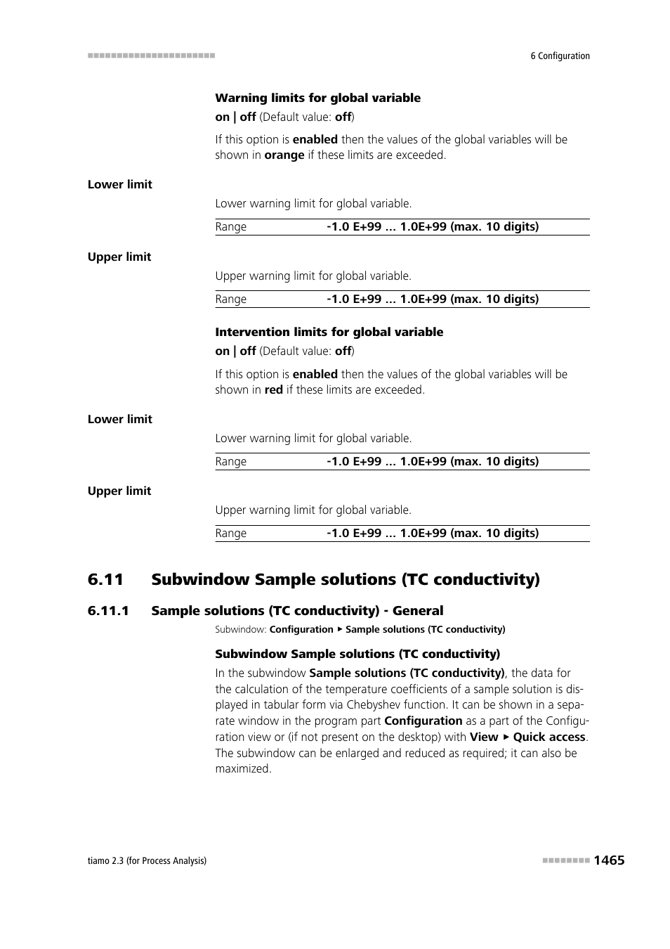 11 subwindow sample solutions (tc conductivity), 1 sample solutions (tc conductivity) - general, Sample solutions (tc conductivity) - general 5 | Sample solution (tc conductivity) | Metrohm tiamo 2.3 (process analysis) User Manual | Page 1481 / 1790