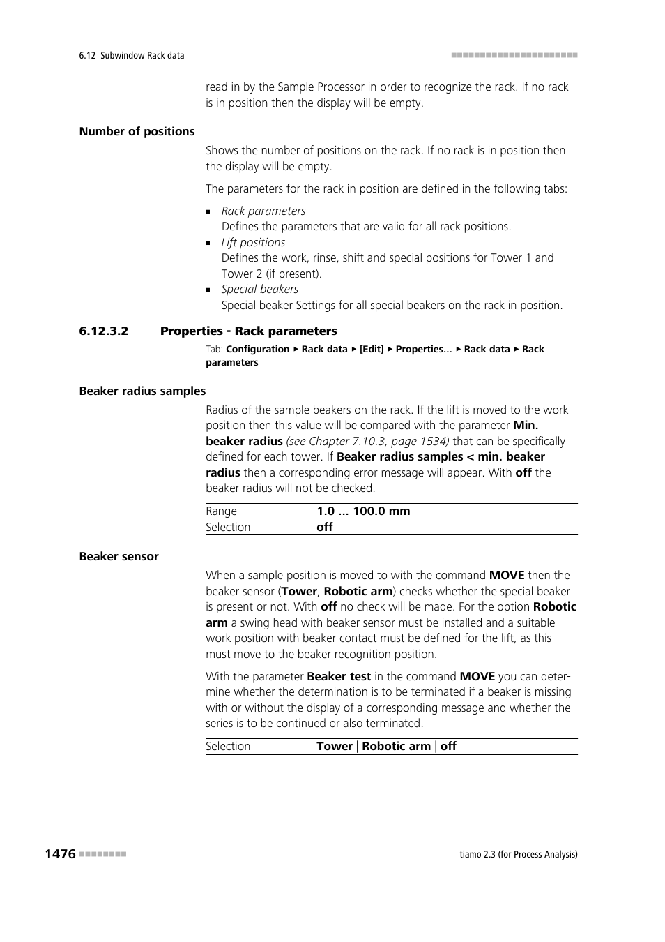 2 properties - rack parameters | Metrohm tiamo 2.3 (process analysis) User Manual | Page 1492 / 1790