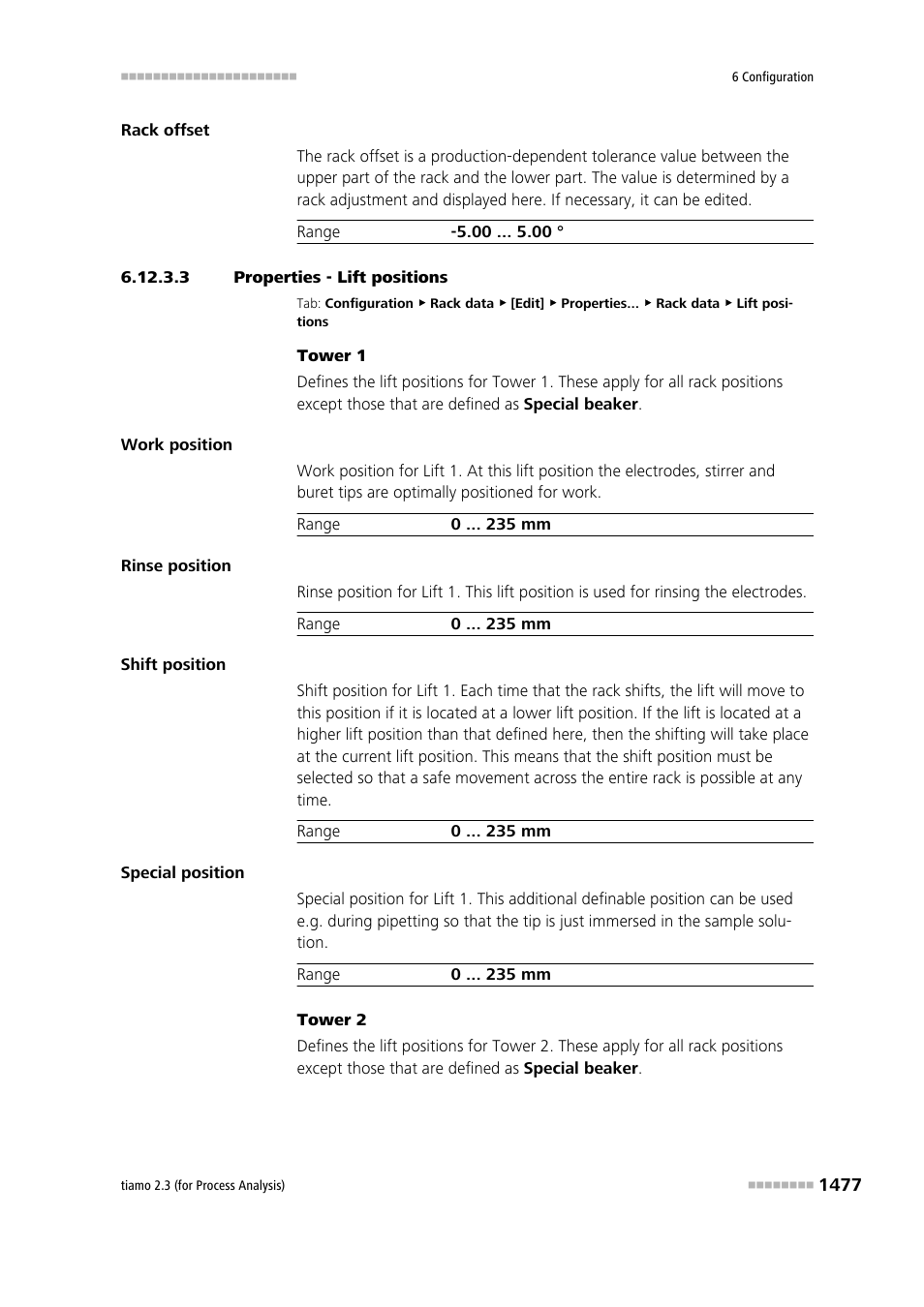 3 properties - lift positions, Lift positions | Metrohm tiamo 2.3 (process analysis) User Manual | Page 1493 / 1790
