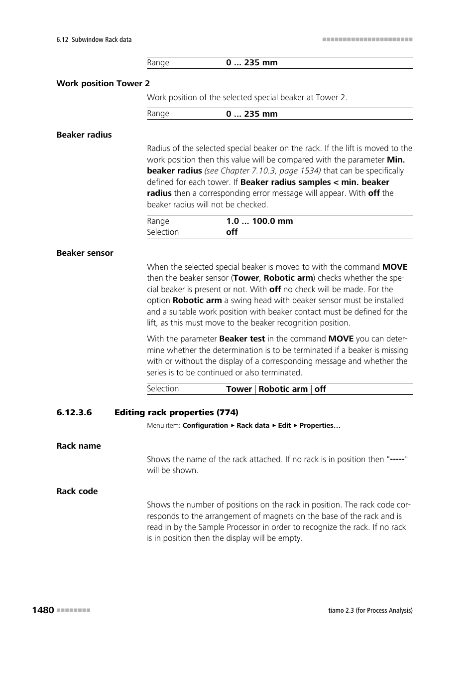 6 editing rack properties (774) | Metrohm tiamo 2.3 (process analysis) User Manual | Page 1496 / 1790