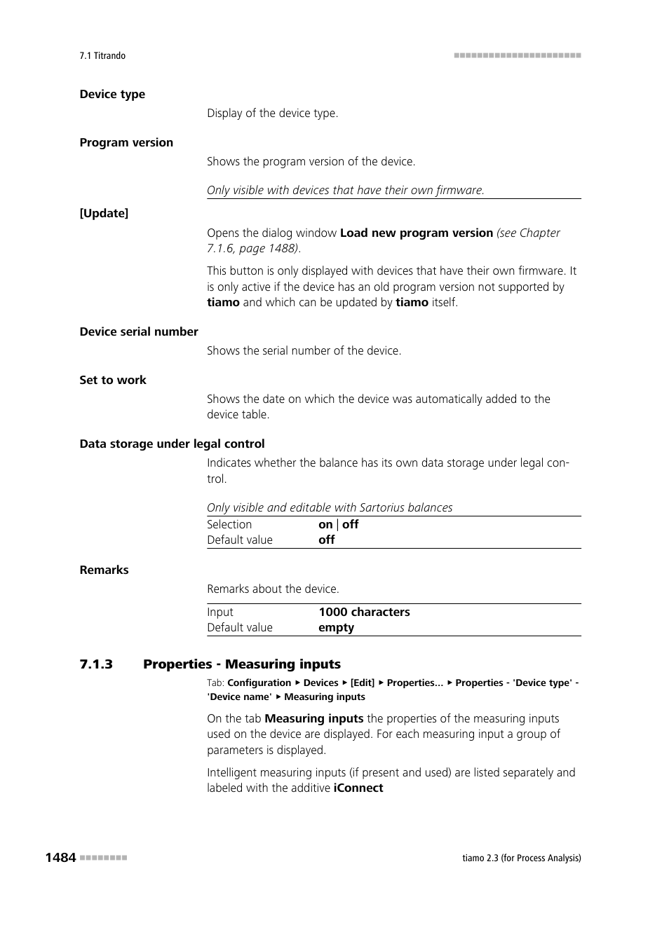 3 properties - measuring inputs, Properties - measuring inputs 4, Measuring inputs | Metrohm tiamo 2.3 (process analysis) User Manual | Page 1500 / 1790