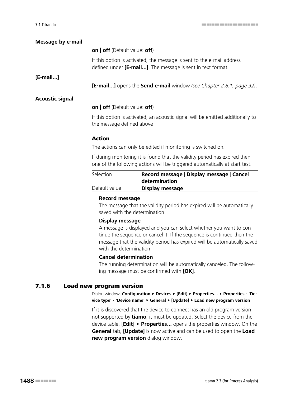 6 load new program version, Load new program version 8 | Metrohm tiamo 2.3 (process analysis) User Manual | Page 1504 / 1790