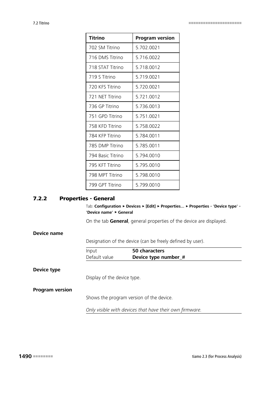 2 properties - general, Properties - general 0 | Metrohm tiamo 2.3 (process analysis) User Manual | Page 1506 / 1790