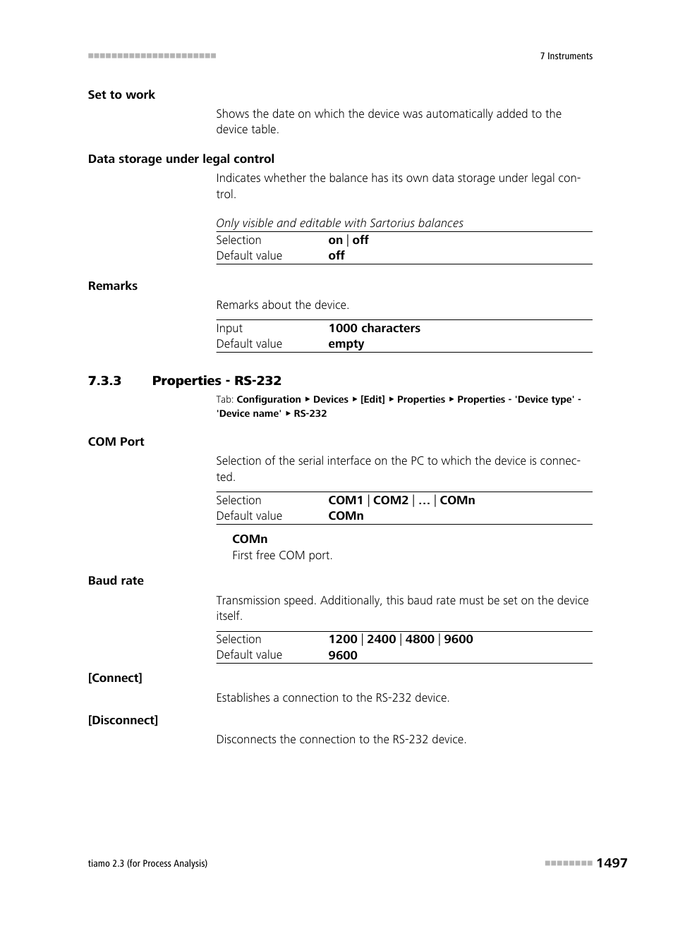 3 properties - rs-232, Properties - rs-232 7 | Metrohm tiamo 2.3 (process analysis) User Manual | Page 1513 / 1790