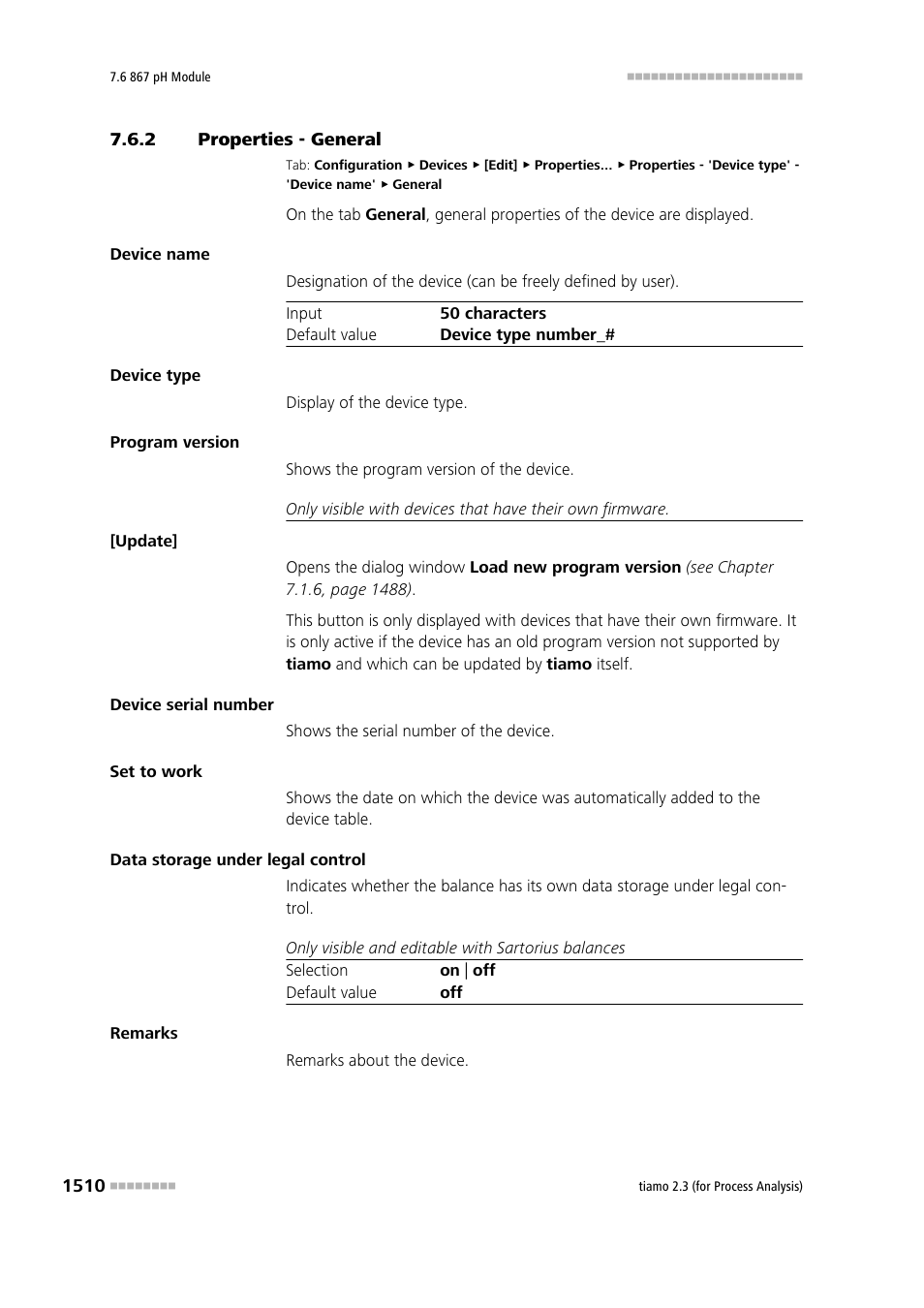 2 properties - general, Properties - general 0 | Metrohm tiamo 2.3 (process analysis) User Manual | Page 1526 / 1790