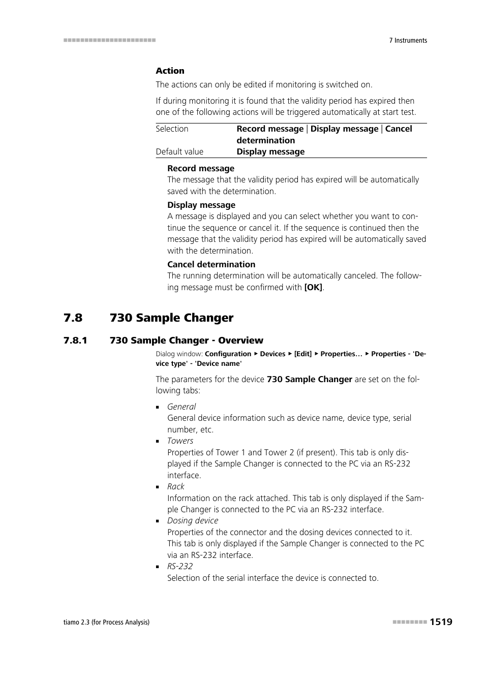 8 730 sample changer, 1 730 sample changer - overview, 730 sample changer 9 | 730 sample changer - overview 9, 730 sample changer | Metrohm tiamo 2.3 (process analysis) User Manual | Page 1535 / 1790
