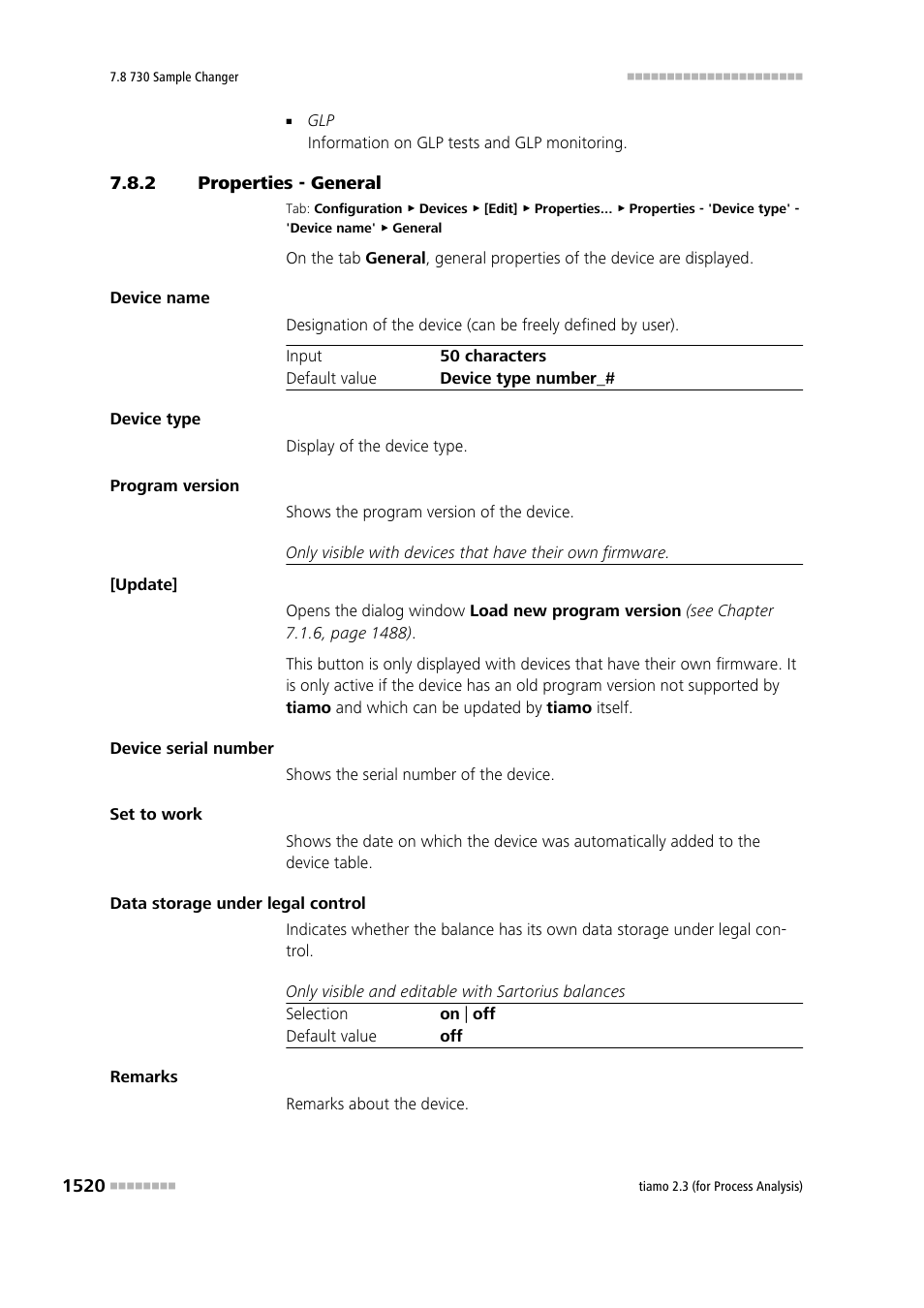 2 properties - general, Properties - general 0 | Metrohm tiamo 2.3 (process analysis) User Manual | Page 1536 / 1790