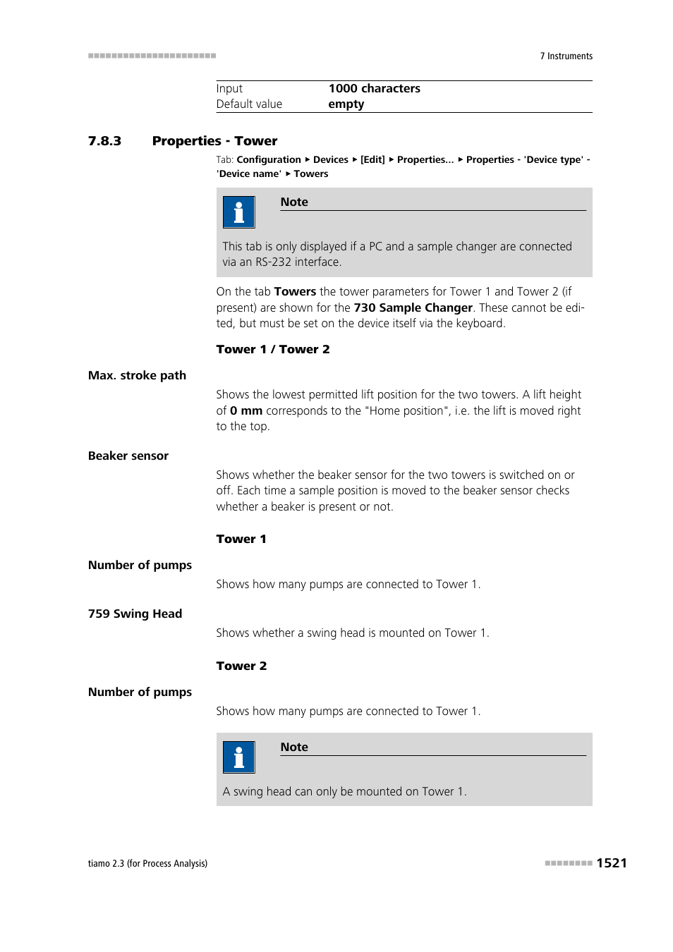 3 properties - tower, Properties - tower 1, Towers | Metrohm tiamo 2.3 (process analysis) User Manual | Page 1537 / 1790