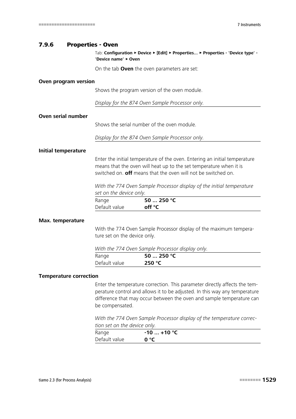 6 properties - oven, Properties - oven 9, Oven | Metrohm tiamo 2.3 (process analysis) User Manual | Page 1545 / 1790