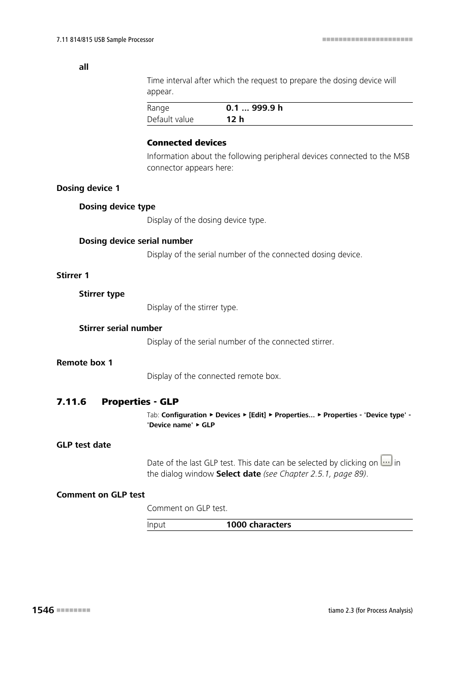 6 properties - glp, Properties - glp 6 | Metrohm tiamo 2.3 (process analysis) User Manual | Page 1562 / 1790