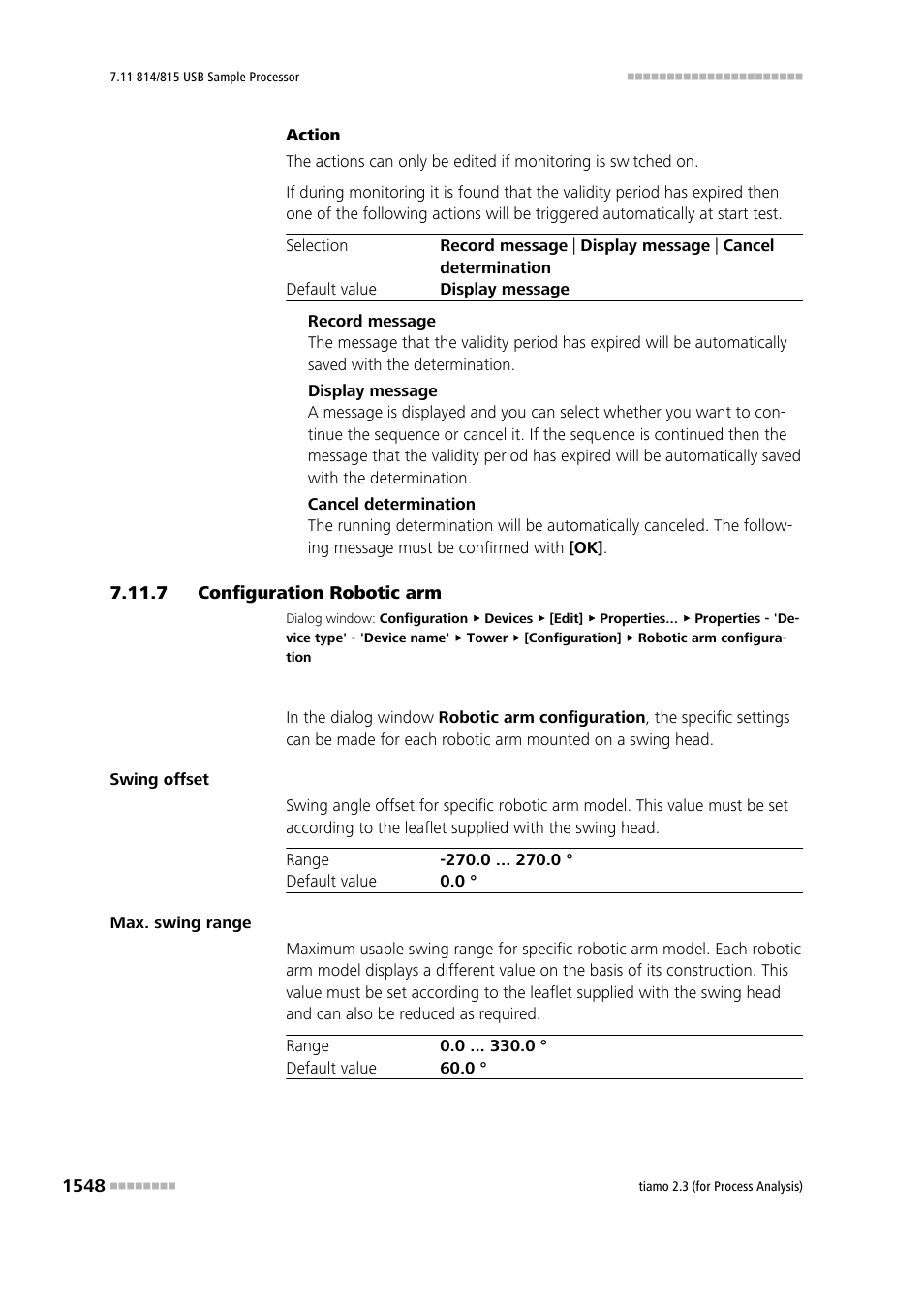 7 configuration robotic arm, Configuration robotic arm 8 | Metrohm tiamo 2.3 (process analysis) User Manual | Page 1564 / 1790