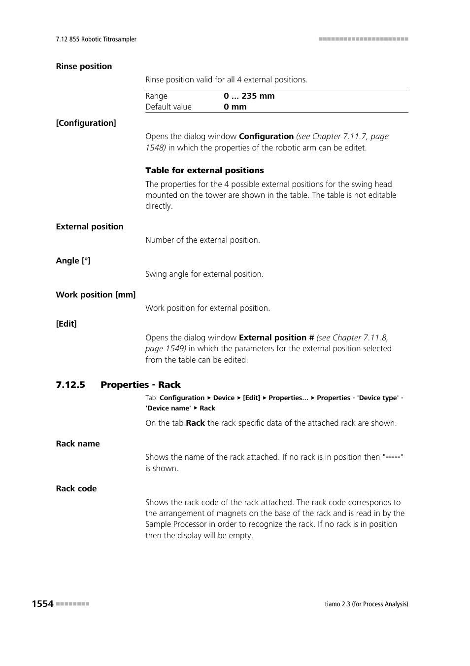 5 properties - rack, Properties - rack 4 | Metrohm tiamo 2.3 (process analysis) User Manual | Page 1570 / 1790