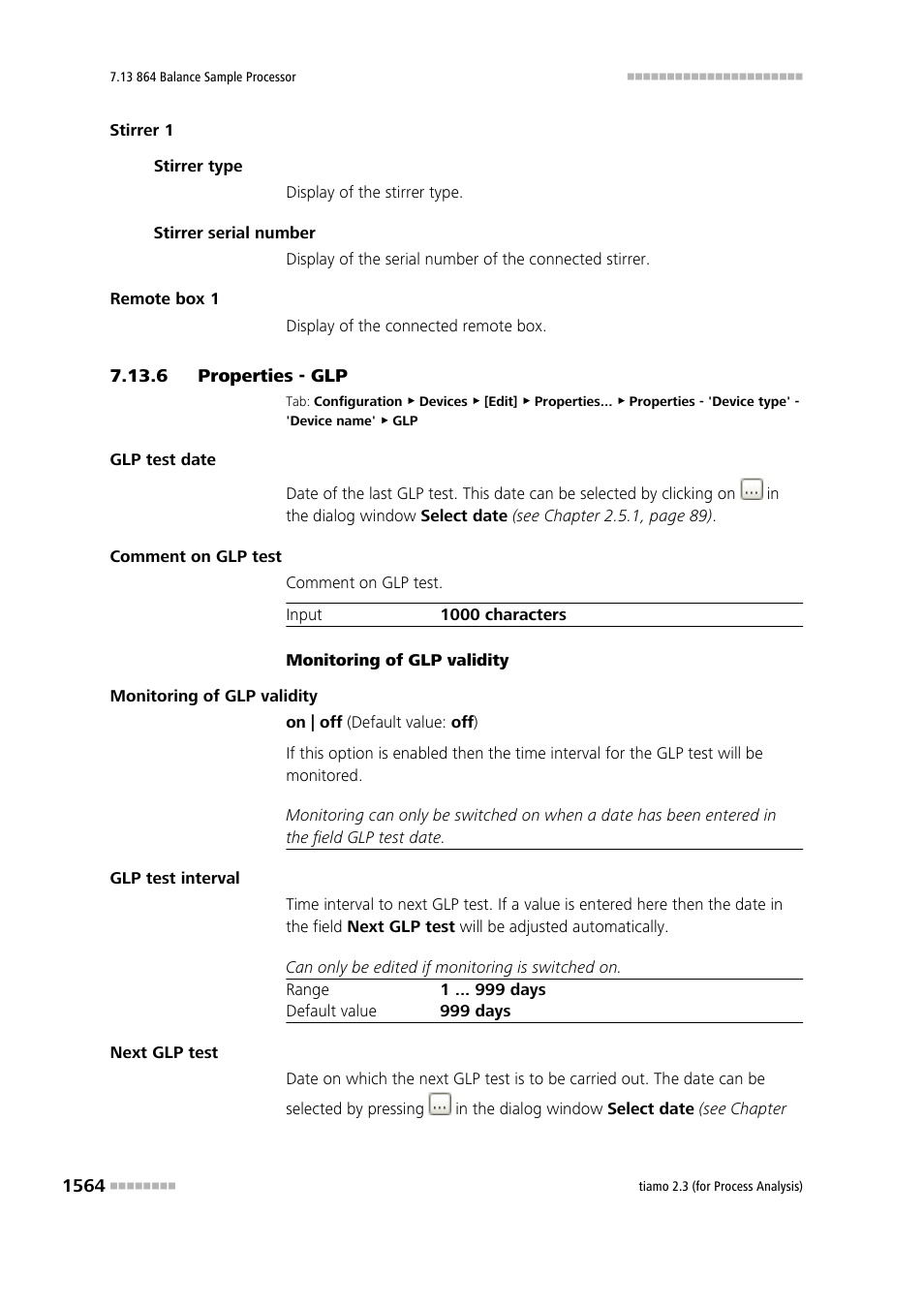 6 properties - glp, Properties - glp 4 | Metrohm tiamo 2.3 (process analysis) User Manual | Page 1580 / 1790