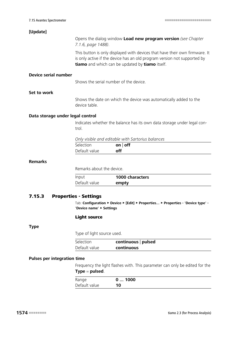 3 properties - settings, Properties - settings 4, Settings | Metrohm tiamo 2.3 (process analysis) User Manual | Page 1590 / 1790