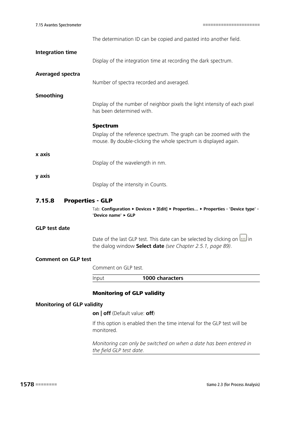 8 properties - glp, Properties - glp 8 | Metrohm tiamo 2.3 (process analysis) User Manual | Page 1594 / 1790