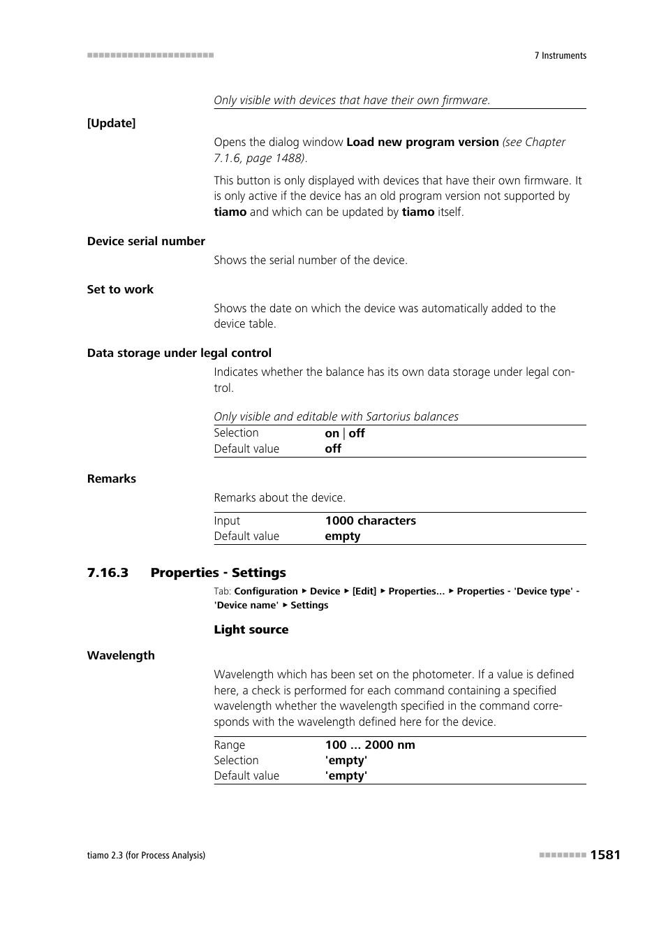 3 properties - settings, Properties - settings 1, Settings | Metrohm tiamo 2.3 (process analysis) User Manual | Page 1597 / 1790