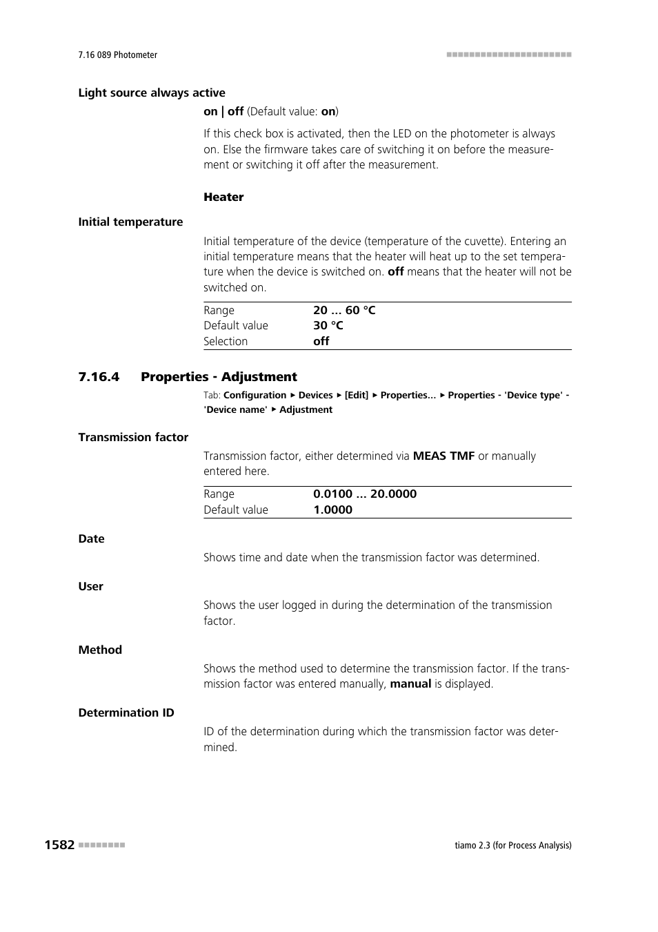 4 properties - adjustment, Properties - adjustment 2, Adjustment | Metrohm tiamo 2.3 (process analysis) User Manual | Page 1598 / 1790