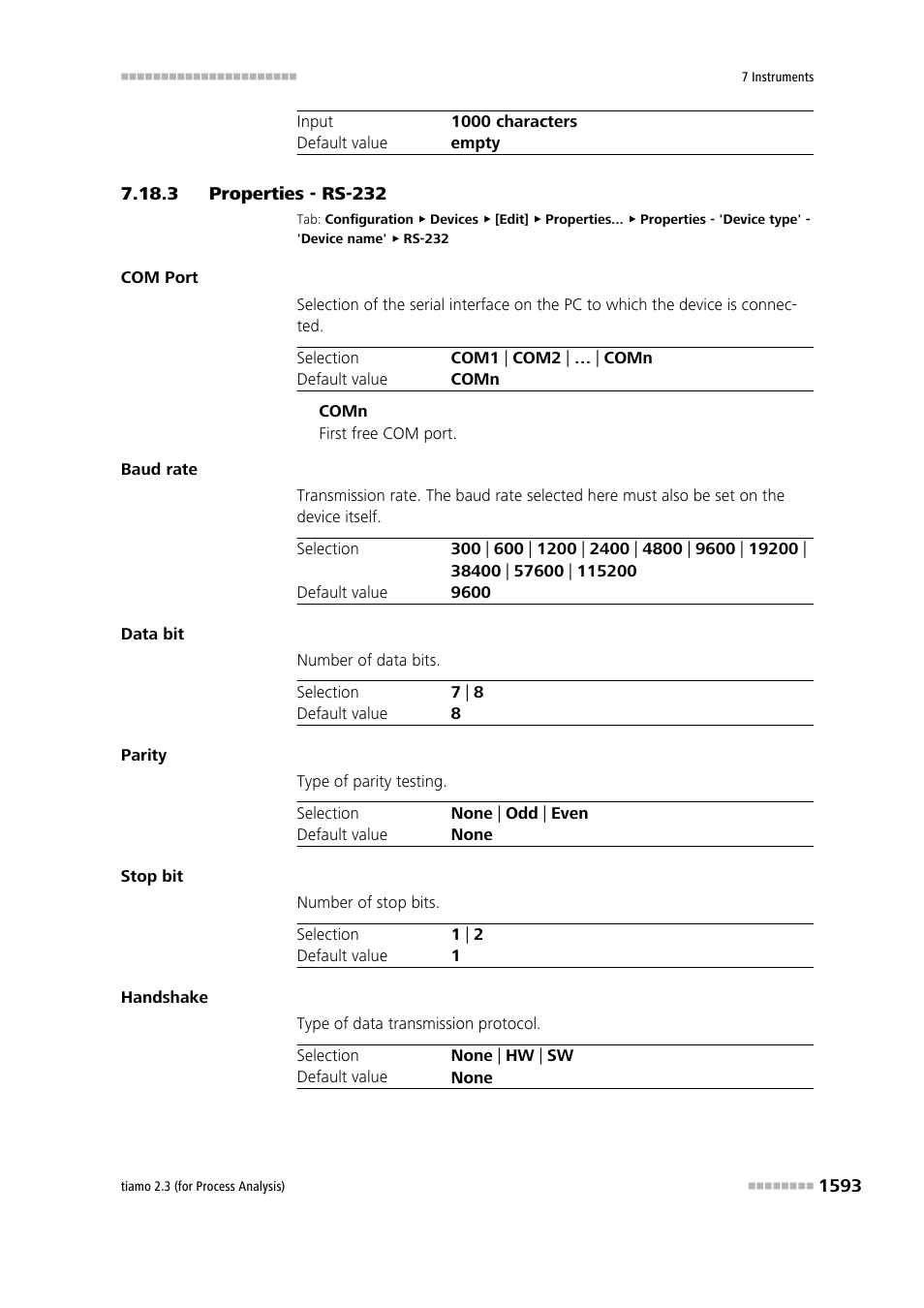 3 properties - rs-232, Properties - rs-232 3 | Metrohm tiamo 2.3 (process analysis) User Manual | Page 1609 / 1790