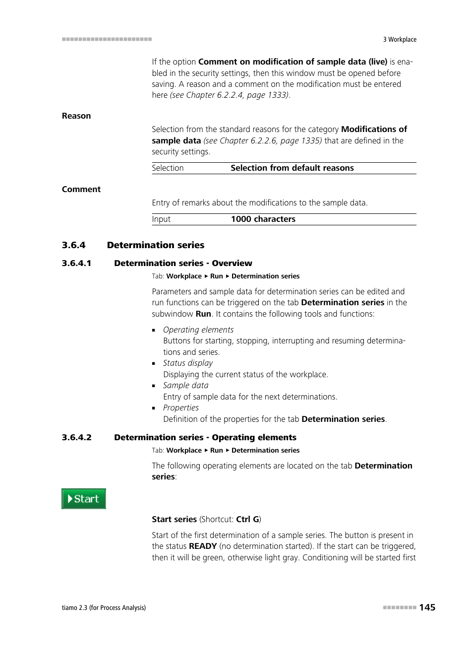 4 determination series, 1 determination series - overview, 2 determination series - operating elements | Determination series, Start/stop series, Interrupt/resume determination, Interrupt/resume series | Metrohm tiamo 2.3 (process analysis) User Manual | Page 161 / 1790